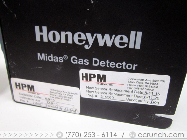 HONEYWELL MIDAS-T-004 GAS MONITORING TRANSMITTER & MIDAS-E-LEL H2